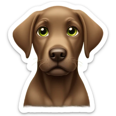 Brown Labrador puppy with green eyes sticker