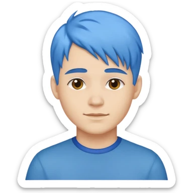 blue haired gay person sticker
