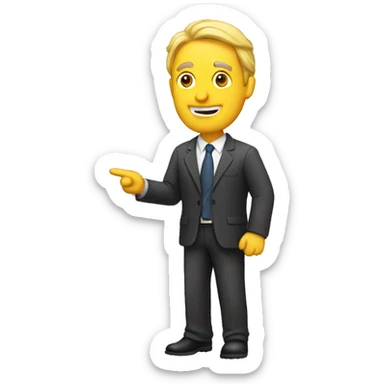 A man presenting a slide sticker