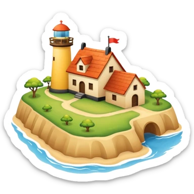 Mach mir einen einfachen Emoji von der Insel Sylt, wie wenn man sie von oben sehen würde auf einer Landkarte  sticker