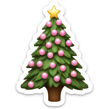 Christmas tree with light pink decorations sticker