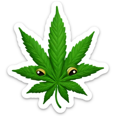marijuana leaf with big eyes sticker