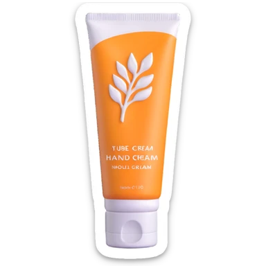 used tube of hand cream, wrinkled and partially empty, pastel colors sticker