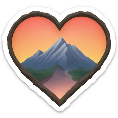 heart shape mountain sticker