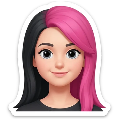 Hair Black  and Pink 👧🏻 sticker