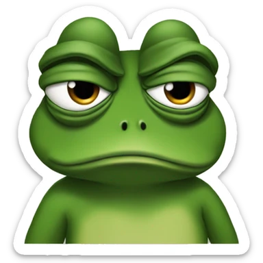 Pepe the sad military frog sticker