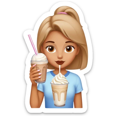 Girl drinking milkshake  sticker
