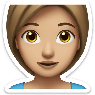 Pretty girl brown hair blue eyes sticker