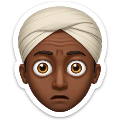 scared indian man sticker