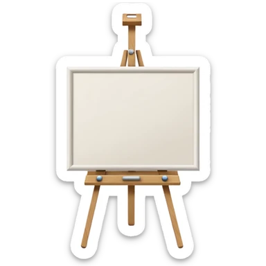 Blank canvas on easel sticker