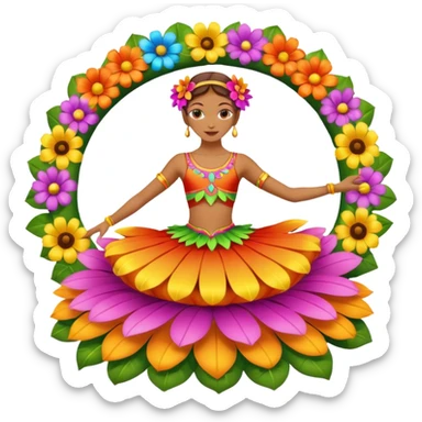 dancer on big flower float sticker