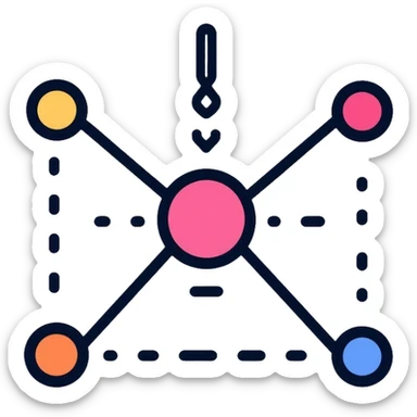 neural network node connection diagram, simplified for telegram sticker