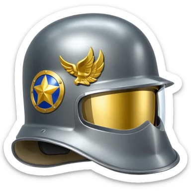 military simple helmet world war times shiny sticker