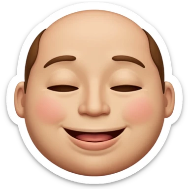 A male emoji with big fat lips with it’s eyes closed sticker