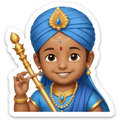 cute indian baby version of lord shree krishna sticker
