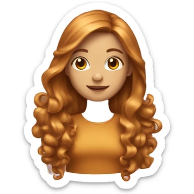 A girl with long caramel shiny hair sticker
