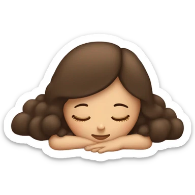 Brunette girl sleeping sticker