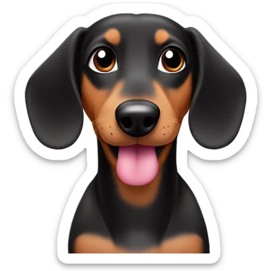 Cute Dashund dog Black and Tan against pink sticker