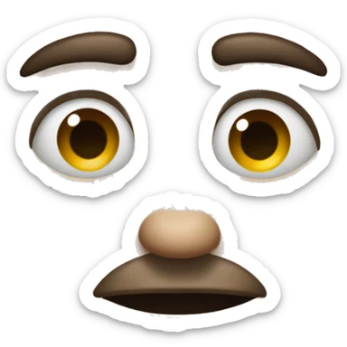 a emoji with one eyebrow up looking to the side giving a dirty look  sticker