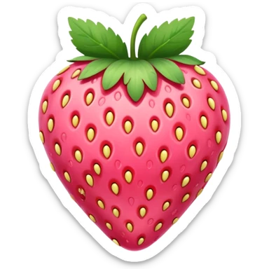 Pink strawberry with hearts as seeds sticker