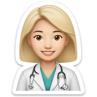 asian doctor female no stethoscope sticker