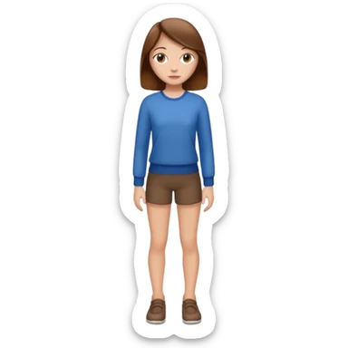 fille  en entier cheveux bruns long et lisse sticker