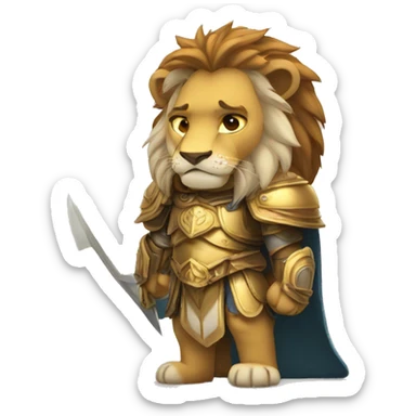 lion paladin feeling sick  sticker