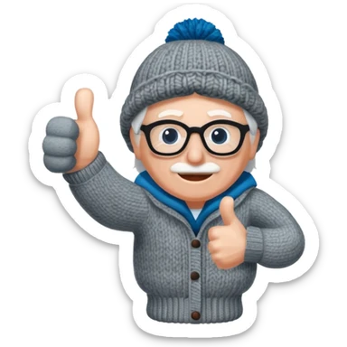 thumbs up in bernie sanders mitten sticker