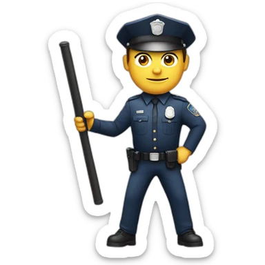 policeman with side-handle baton sticker