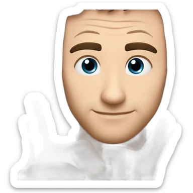 Tobey mcguire yeux bleu fait un cœur avec les mains sticker