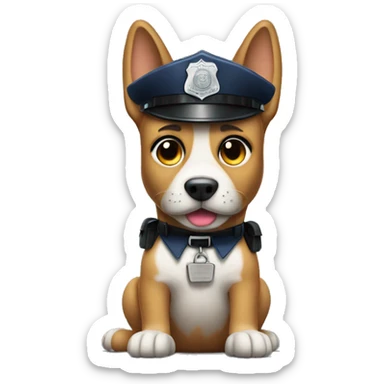Dog doing police work sticker
