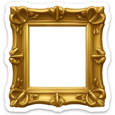 An empty golden art frame, decorated  sticker