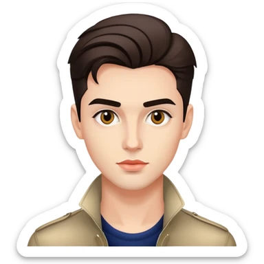 Alex Consani fashion model with stylish appearance and distinctive features sticker