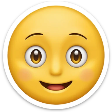 make a yellow emoji face looking to the left with circle open eyes and a horizontal line for a mouth sticker
