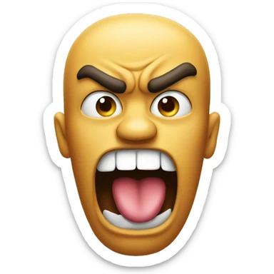 An angry emoji that sticks out your tongue sticker