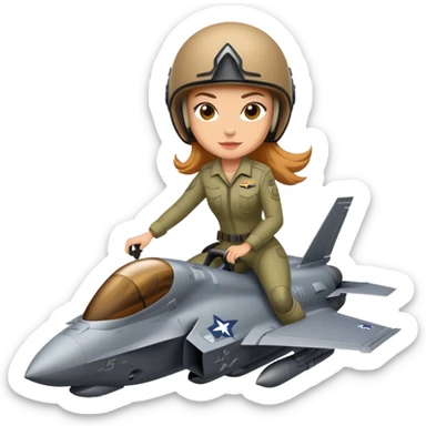 Kat riding F35 sticker