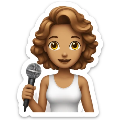 Mulher com microfone nas mãos sticker