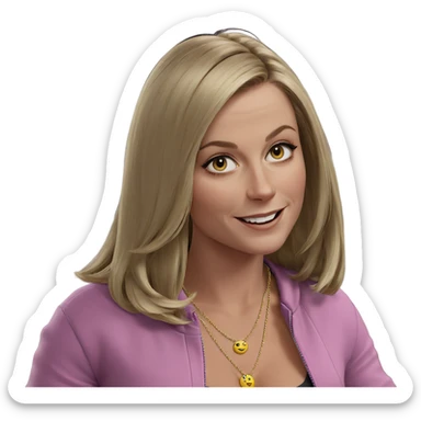 blonde girl smiling with necklace sticker