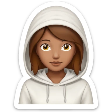 female bee keepers with brown hair, white outfit, white hood, brown skin sticker