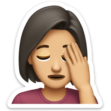 Brunette doing facepalm sticker