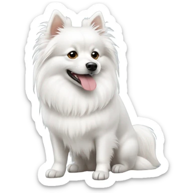 white shoet haired german spitz sticker