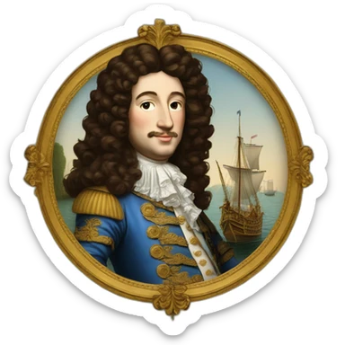 Louis XIV sur un bateau sticker