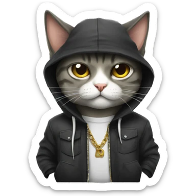 gangsta cat sticker