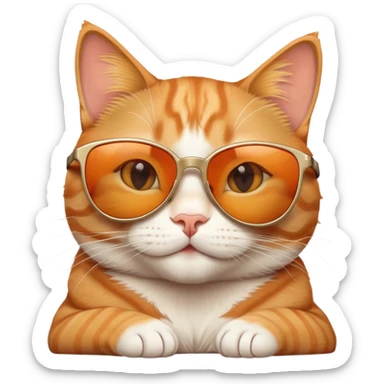 happy cat lounging wearing sunglasses sticker