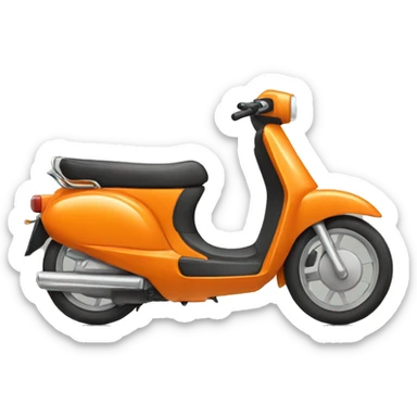 Orange moped sticker