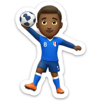 French football player shooting the ball sticker