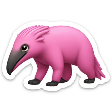 Pink anteater sticker