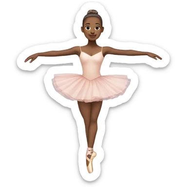 Dancer with pointe shoes and ballet outfit sticker