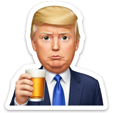 Donald Trump drinking a Michelob ultra sticker