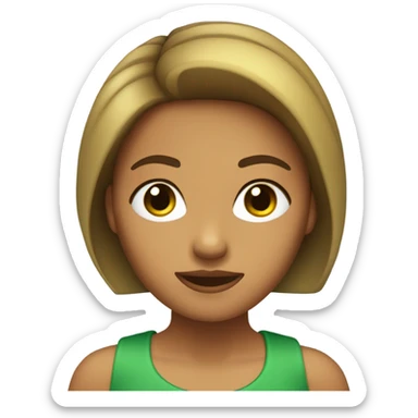 chica cabello marron ojos verdes sticker